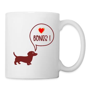 Teckel à os de mâcher - Mug blanc - blanc - Droite