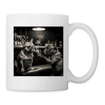 Französische Bulldogge – Süßes Bully Hundedesign - Tasse - Weiß - Rechts