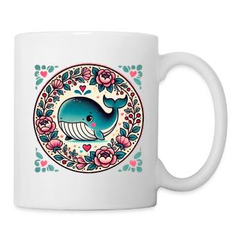 Wal im Floral Circle - Tasse - Weiß - Rechts