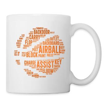 Basketball-Begriffe Wortwolke - Tasse - Weiß - Rechts