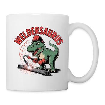 Schweißersaurus lustiges Dinosaurier-Schweißer-Geschenk - Tasse - Weiß - Rechts
