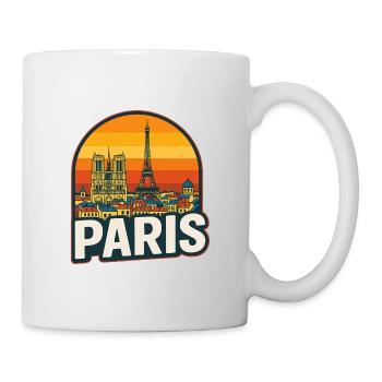 Paris Skyline Retro Sunset Eiffel Tower Art - Mug - white - Right
