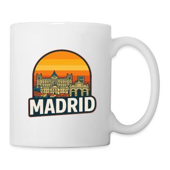 Madrid Skyline Retro Sunset Vintage Design - Mug - white - Right