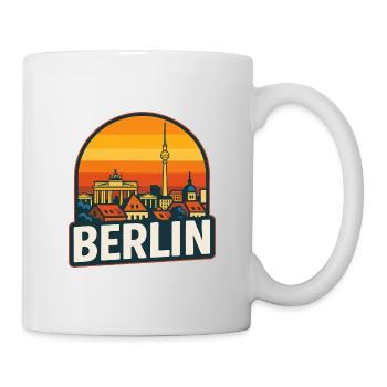 Berlin Skyline Retro Sunset Vintage Design - Mug - white - Right