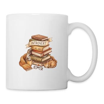 Introvert Book Lover Stack - Mug - white - Right