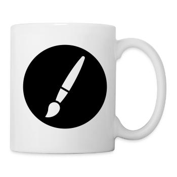 Pinceau, peinture, symbole artistique - Mug blanc - blanc - Droite