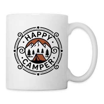 Proud Happy Camper Tent Crest - Mug - white - Right
