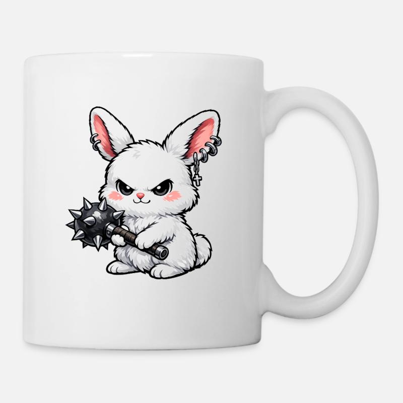 Kuschelhase mit Stachelhammer - Tasse - Weiß