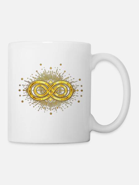Golden Infinity Symbol and Starshards - Mug - white