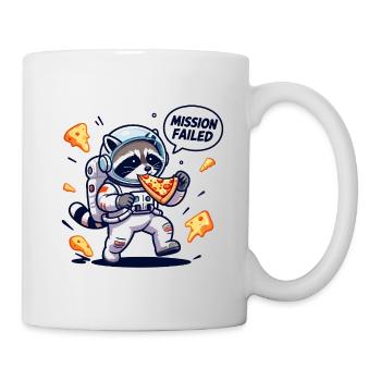 Kosmischer Waschbär-Pizza - Tasse - Weiß - Rechts