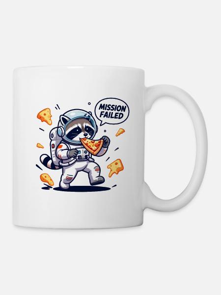 Kosmischer Waschbär-Pizza - Tasse - Weiß