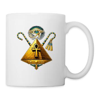 Pyramide Ankh et Œil d'Horus Doré - Mug blanc - blanc - Droite