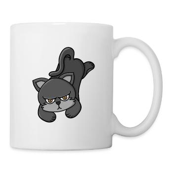 Grouchy Grey Cat - Mug - white - Right