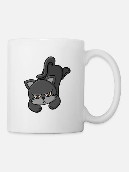 Mürrische Graukatze - Tasse - Weiß
