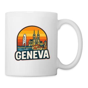 Genève Suisse Retro Sunset Vintage Skyline - Mug blanc - blanc - Droite