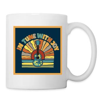 En harmonie avec Joy - Retro Sunset et Ukulélé - Mug blanc - blanc - Droite