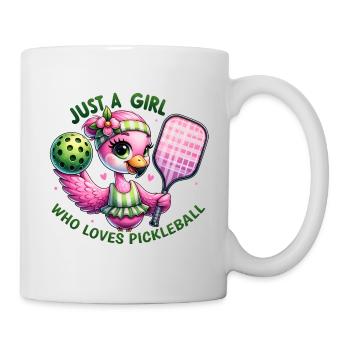 Mädchen liebt Pickleball - Tasse - Weiß - Rechts