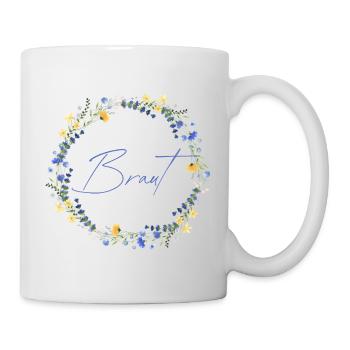 Brautblumenkranz "Braut" - Tasse - Weiß - Rechts