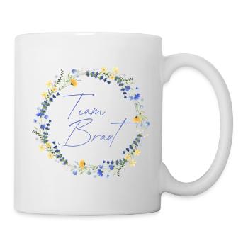 Blumenkranz "Team Braut" - Tasse - Weiß - Rechts