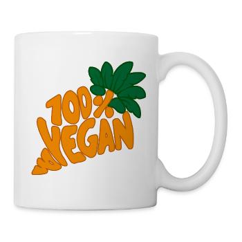 100% vegane Ernährung Ernährung Lustig - Tasse - Weiß - Rechts