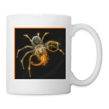 Neon-Spinne mit funky Tails - Tasse - Weiß - Rechts