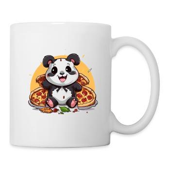 Cuddly panda with pizza magic - Mug - white - Right