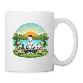 Robotic meditation at the lake - Mug - white - Right