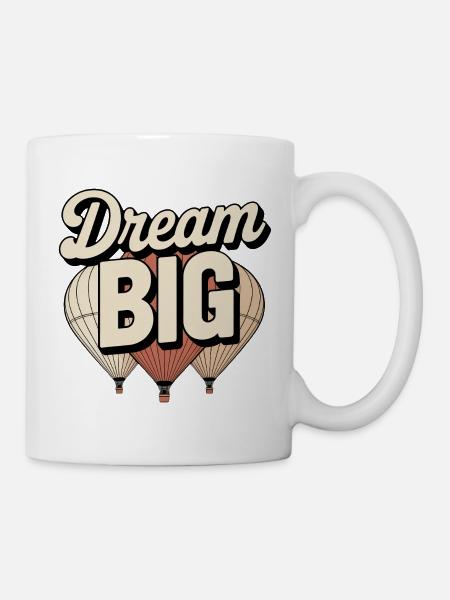 Rêvez GRAND ballon inspirant - Mug blanc - blanc
