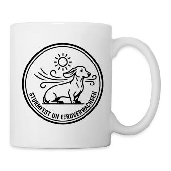 Sturmfest Dackel Badge - Tasse - Weiß - Rechts