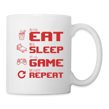 Eat, Sleep, Game, Repeat - Gaming Quote T-Shirt - Mug - white - Right