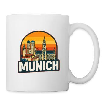 Munich Germany Retro Sunset Skyline Art - Mug - white - Right