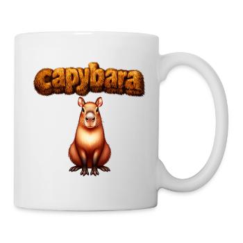 Haarige Kapybara-Kunst - Tasse - Weiß - Rechts