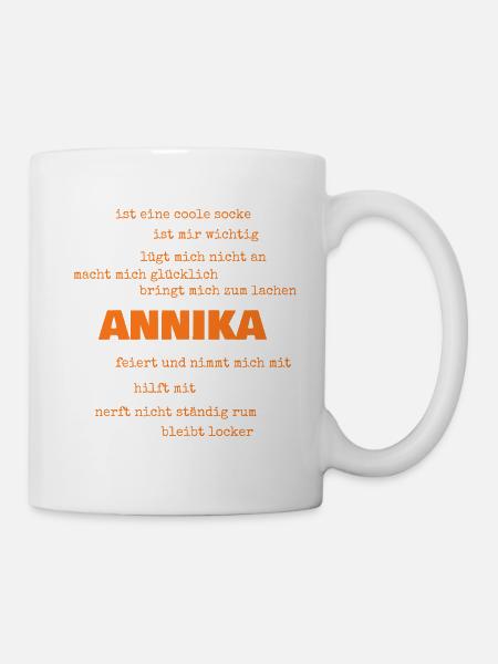 Annika als Spruch - Tasse - Weiß