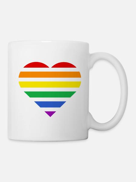 Pride Flag Heart · Classic Rainbow - Mug - white