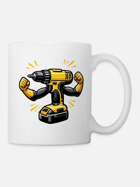 DIY lustige Akkubohrmaschine - Tasse - Weiß