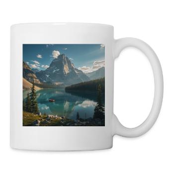 Majestic mountain lake in the forest - Mug - white - Right