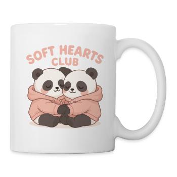 Mignons pandas en sweat à capuche – Art du club Soft Hearts - Mug blanc - blanc - Droite