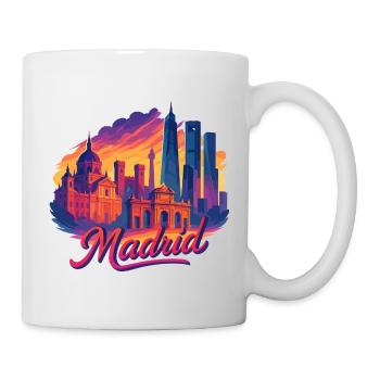 Madrid Skyline: Episch & Tropisch – Modern Art - Tasse - Weiß - Rechts