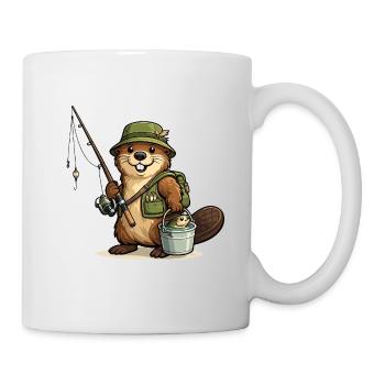 Anglerbiber Abenteuer - Tasse - Weiß - Rechts
