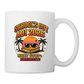 Abi 2026 Freiheit Sonnenuntergang - Tasse - Weiß - Rechts