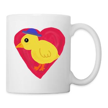 Chick in heart motif child Easter children - Mug - white - Right
