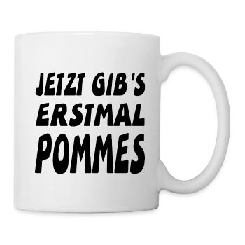 Pommes - Tasse - Weiß - Rechts
