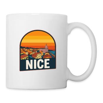 Nice French Riviera Retro Sunset Design - Mug - white - Right