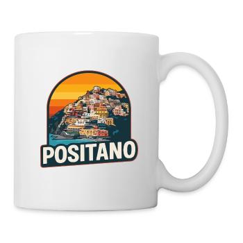 Positano Amalfi Coast Retro Sunset Design - Mug - white - Right