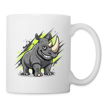 Grinning Rhino Graffiti Style - Mug - white - Right