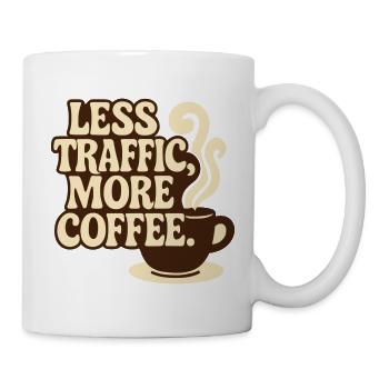 Traffic vs Café : Le Lifestyle du Télétravail - Mug blanc - blanc - Droite