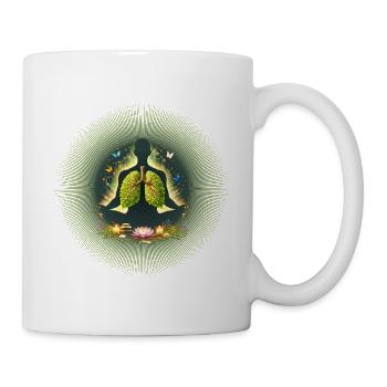 Meditation Atemkraft Natur Lunge Mandala - Tasse - Weiß - Rechts