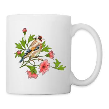 Bunter Vogel - Tasse - Weiß - Rechts
