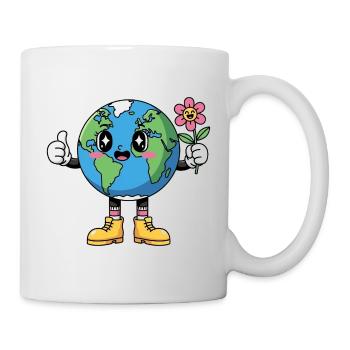 T-shirt Planète Terre Souriante Cadeaux  - Mug blanc - blanc - Droite