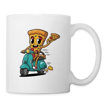 Pizza Delivery T-shirt - Pizza Slice Design - Mug - white - Right
